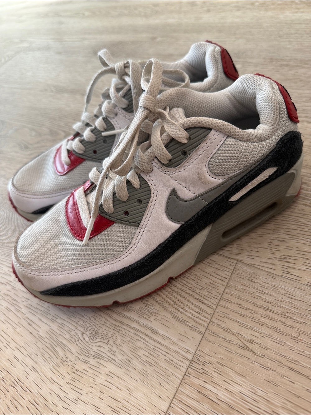 Nike White, Gray & Red Air Max Low Sneakers